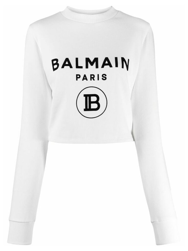 Balmain logo print sweatshirt - White