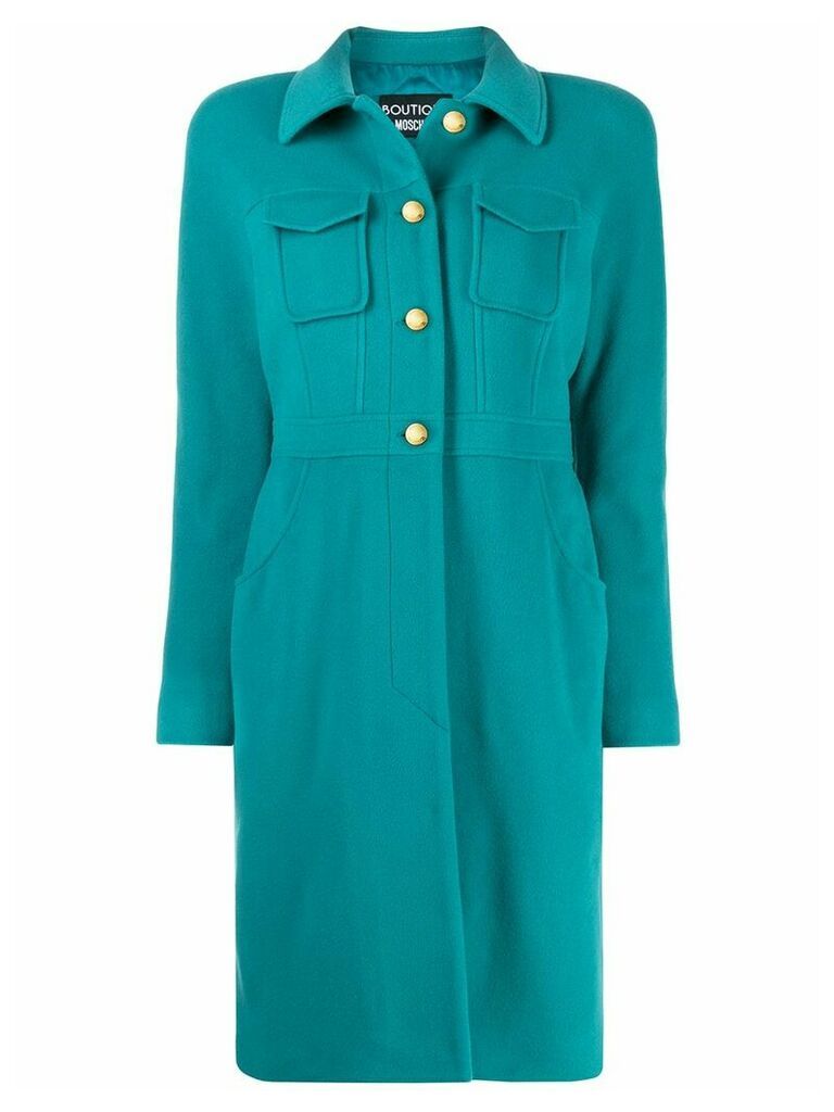 Boutique Moschino single-breasted fitted coat - Blue