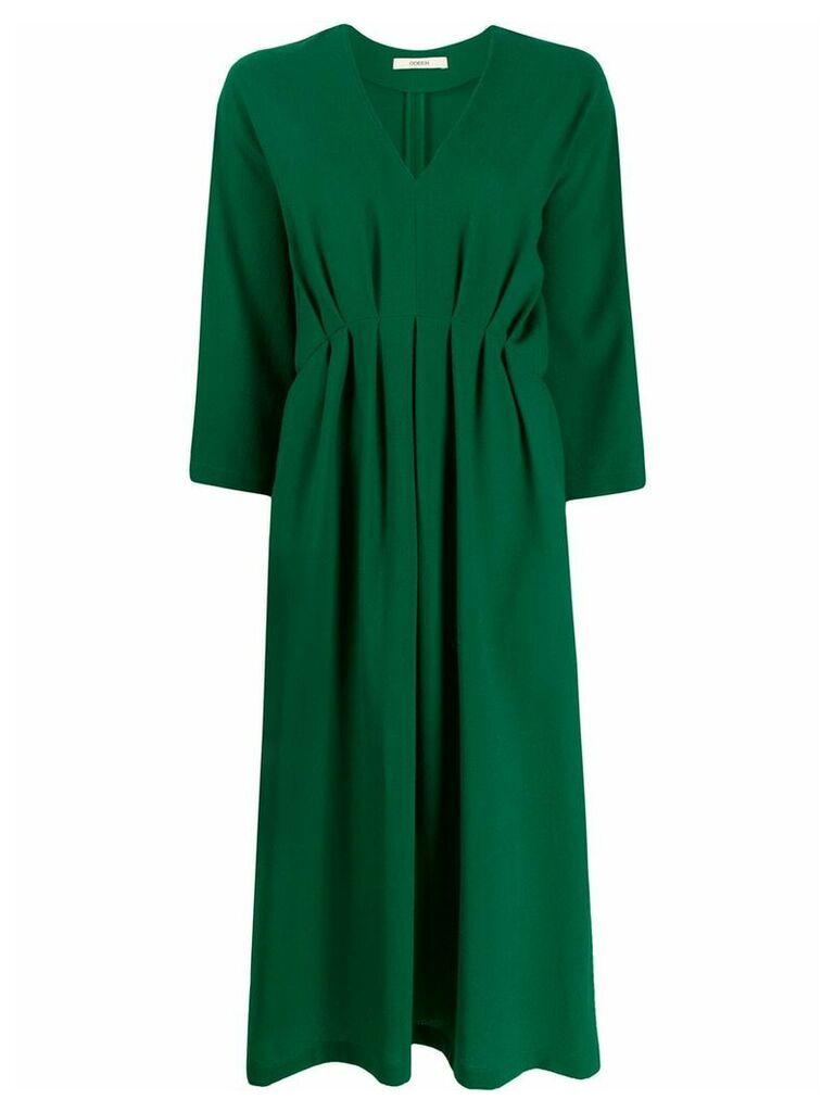 Odeeh loose-fit v-neck dress - Green