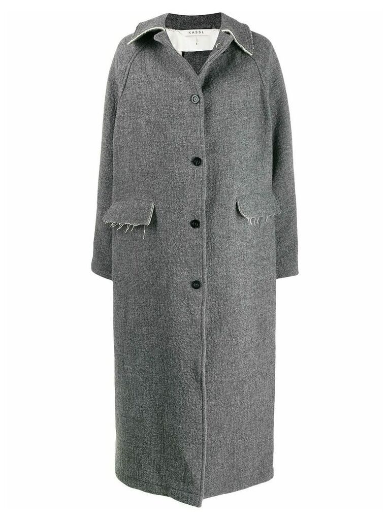 Kassl Editions unfinished-pockets single-breasted coat - Grey