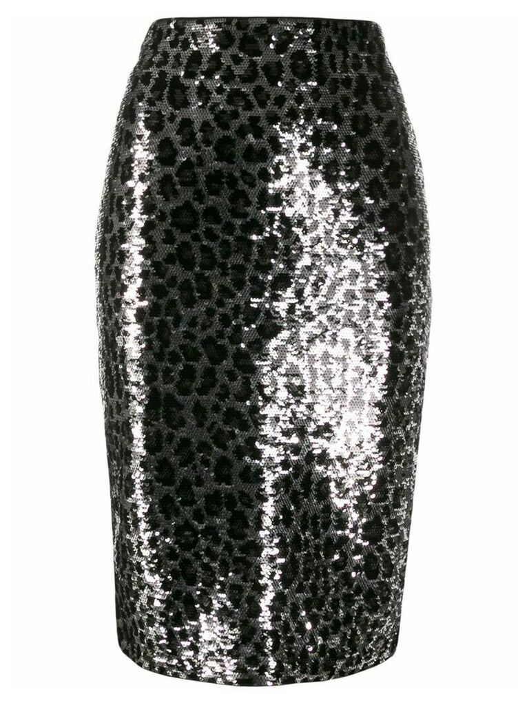 Michael Michael Kors leopard print sequin skirt - Black