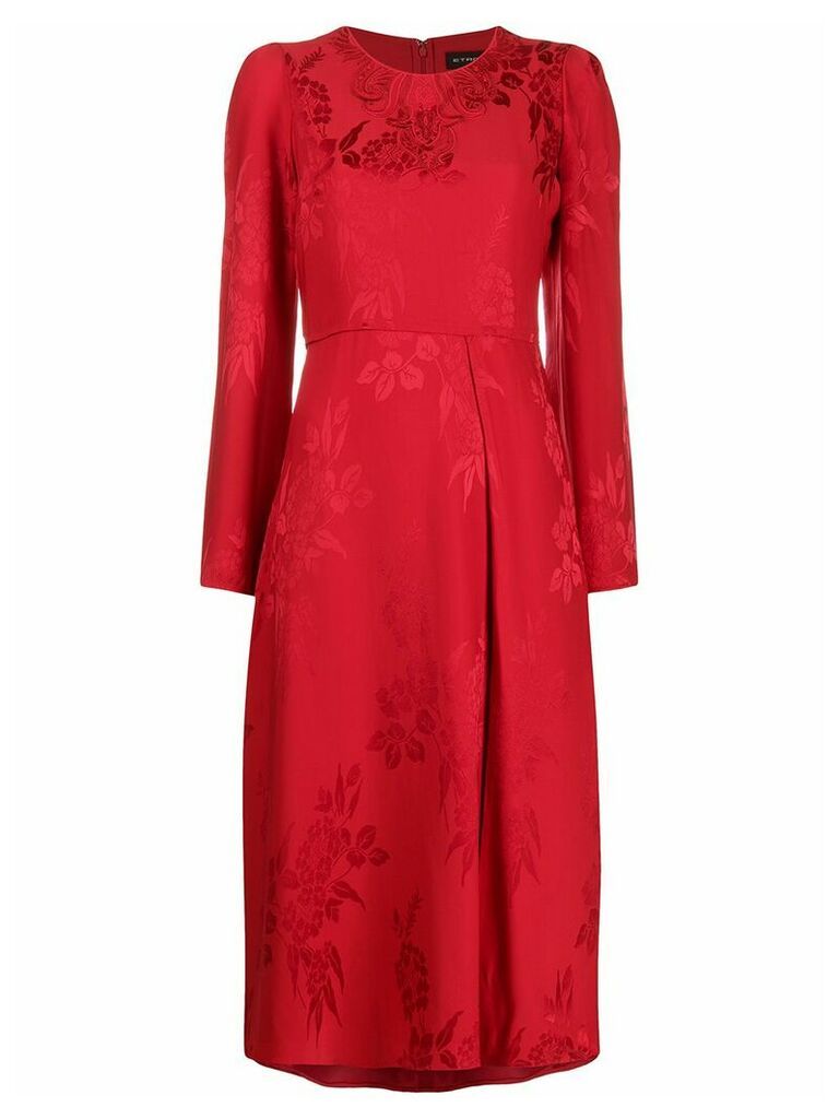 Etro floral-jacquard midi dress - Red