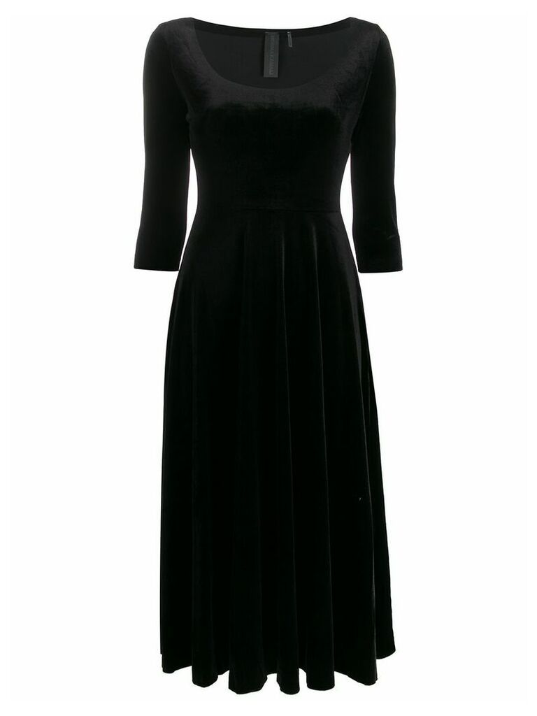 Norma Kamali scoop-neck flared dress - Black