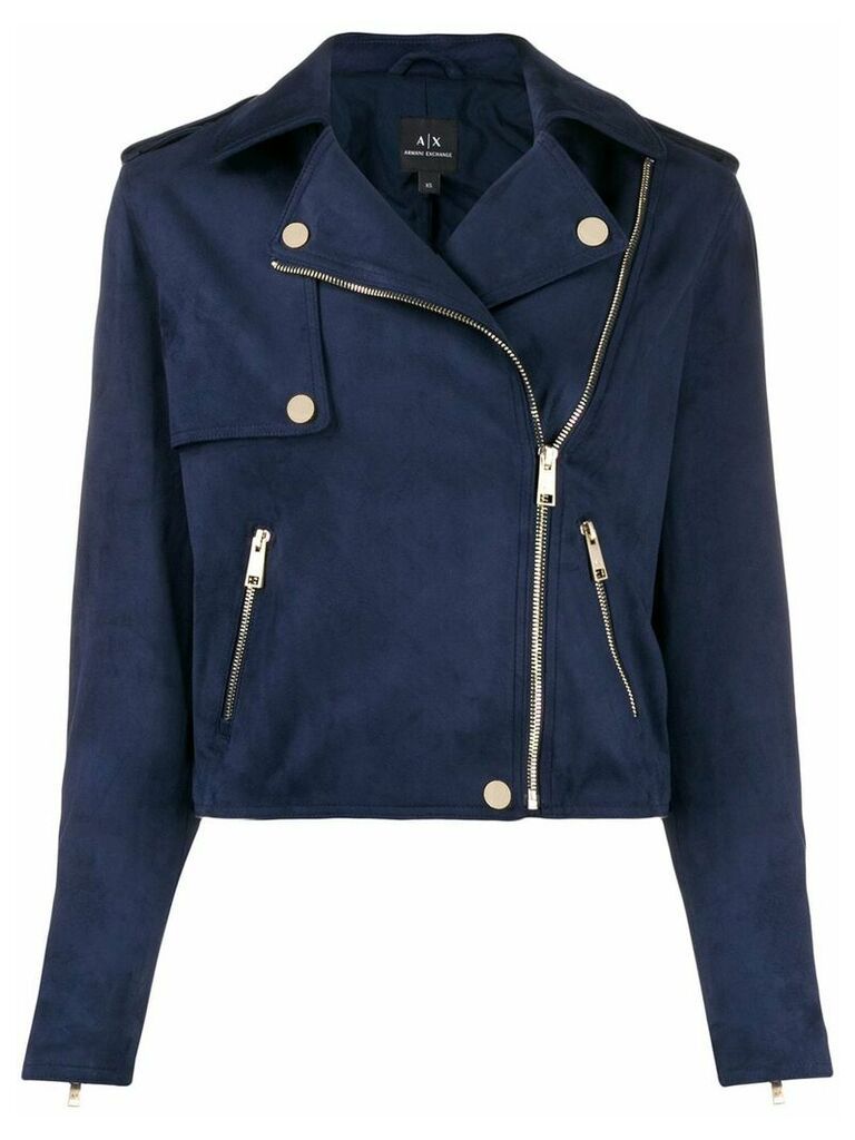 Armani Exchange short biker jacket - Blue
