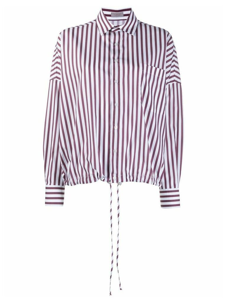 MRZ striped-print oversized shirt - White