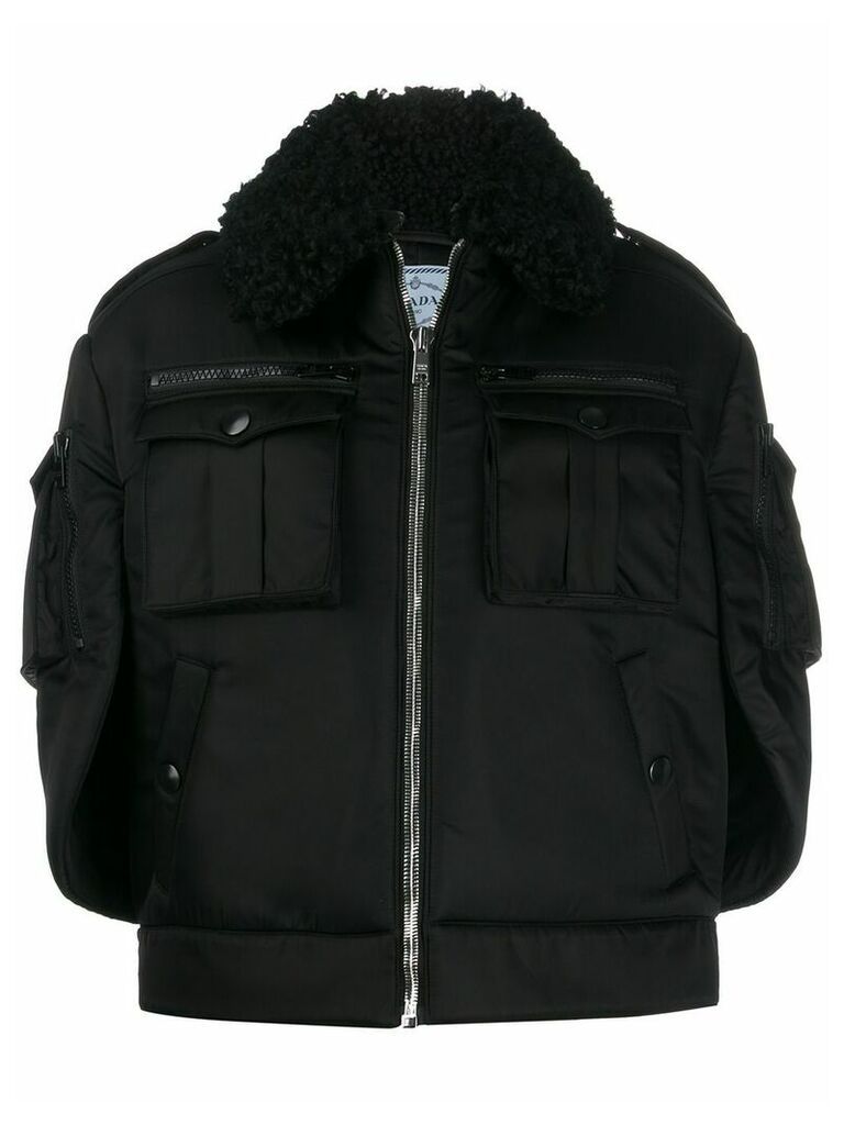 Prada oversized zip-front coat - Black