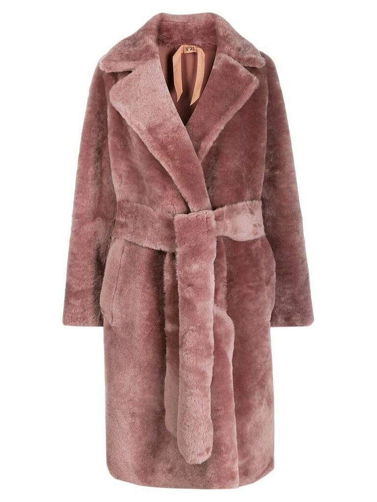 Nº21 belted midi coat - PINK