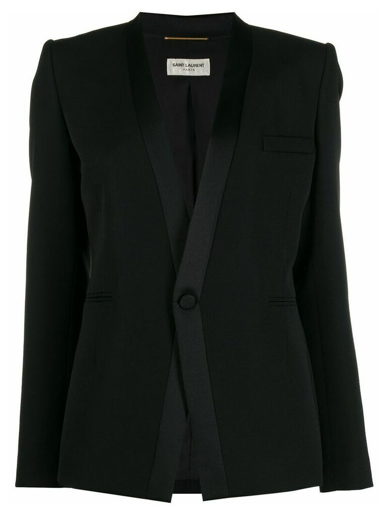 Saint Laurent satin-trimmed tuxedo blazer - Black