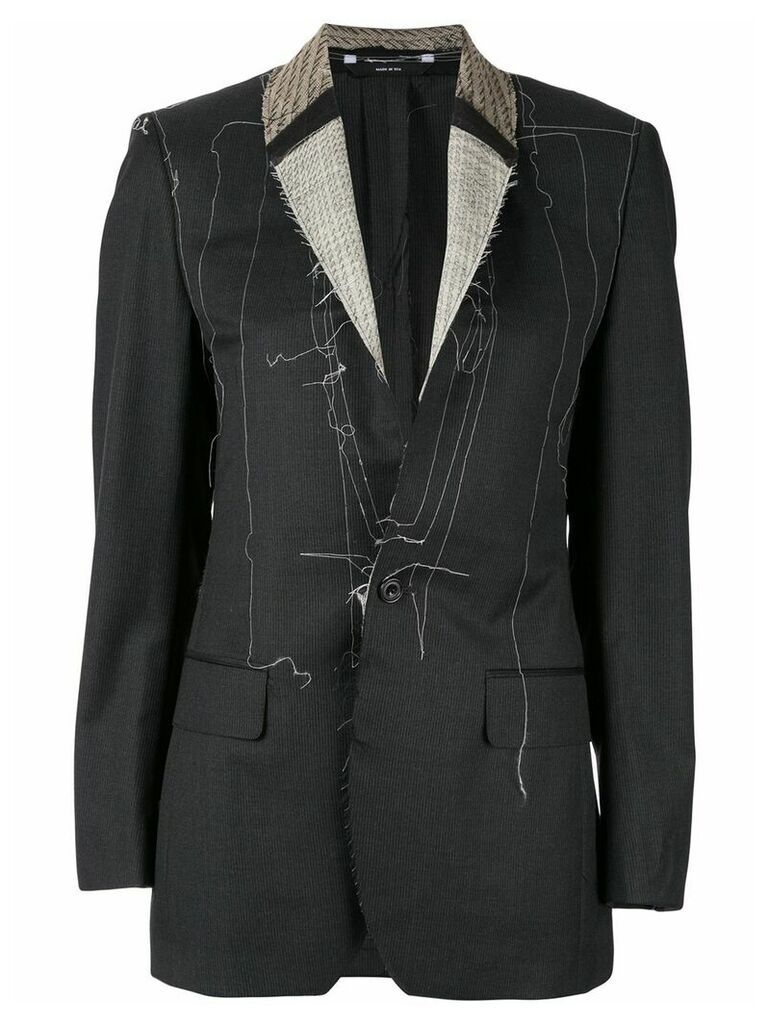 R13 distressed contrast stitching blazer - Grey