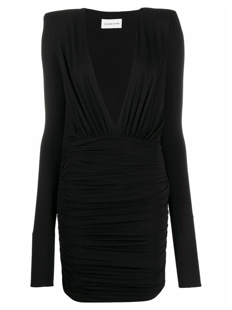 Alexandre Vauthier deep v fitted dress - Black