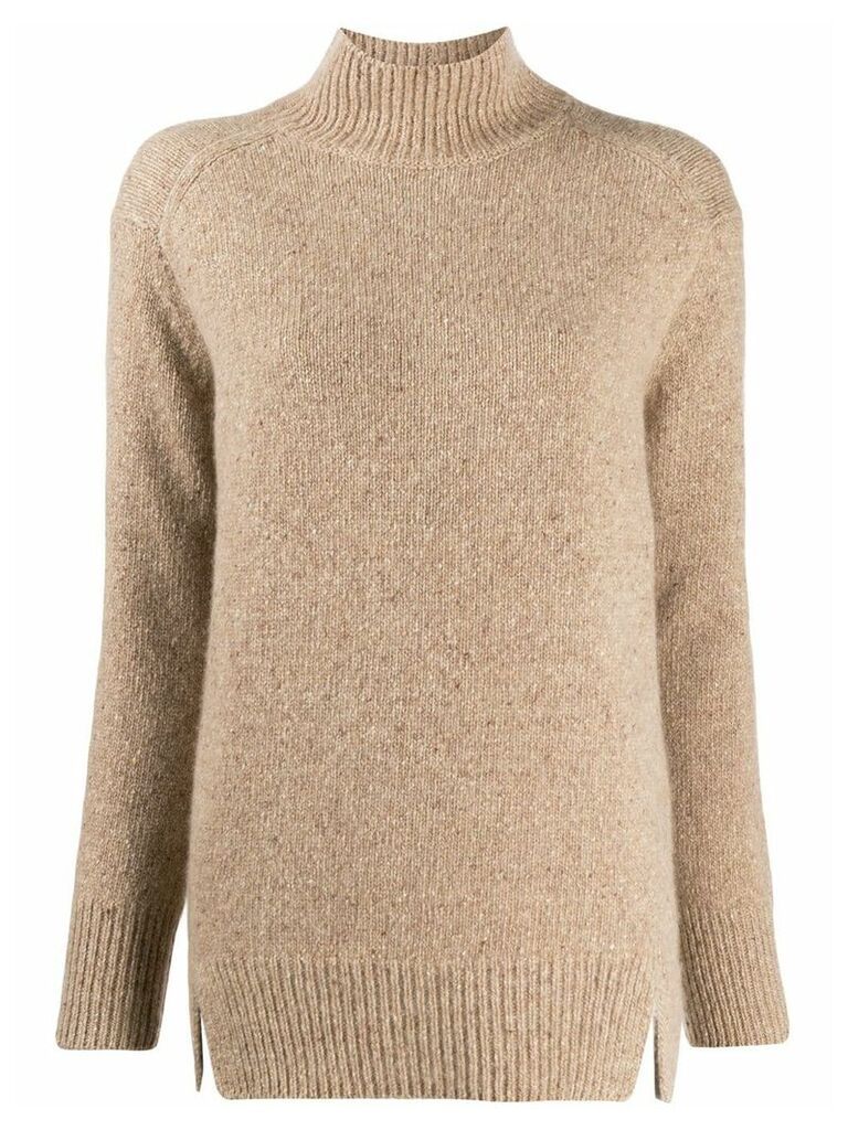 Vince cut-out turtleneck cashmere sweater - NEUTRALS