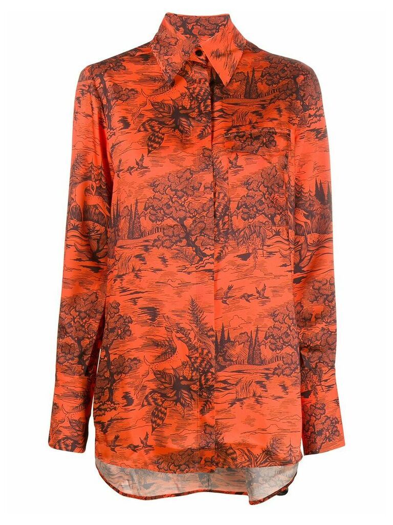 Victoria Victoria Beckham forest print shirt - ORANGE