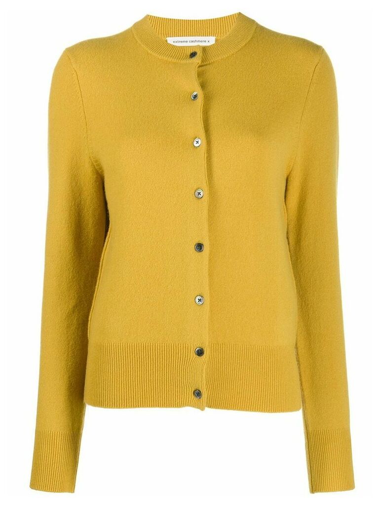 Extreme Cashmere long sleeve knit cardigan - Yellow