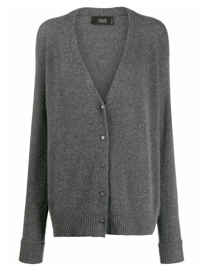 Maison Flaneur long cashmere cardigan - Grey