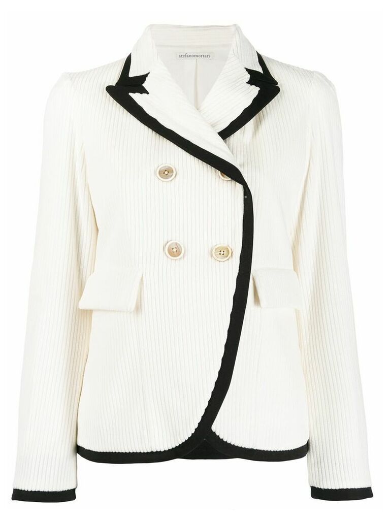 Stefano Mortari two-tone double-breasted blazer - White