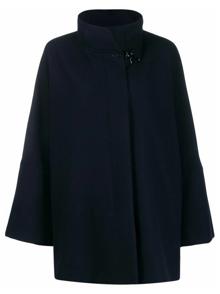 Fay draped wool blend coat - Blue