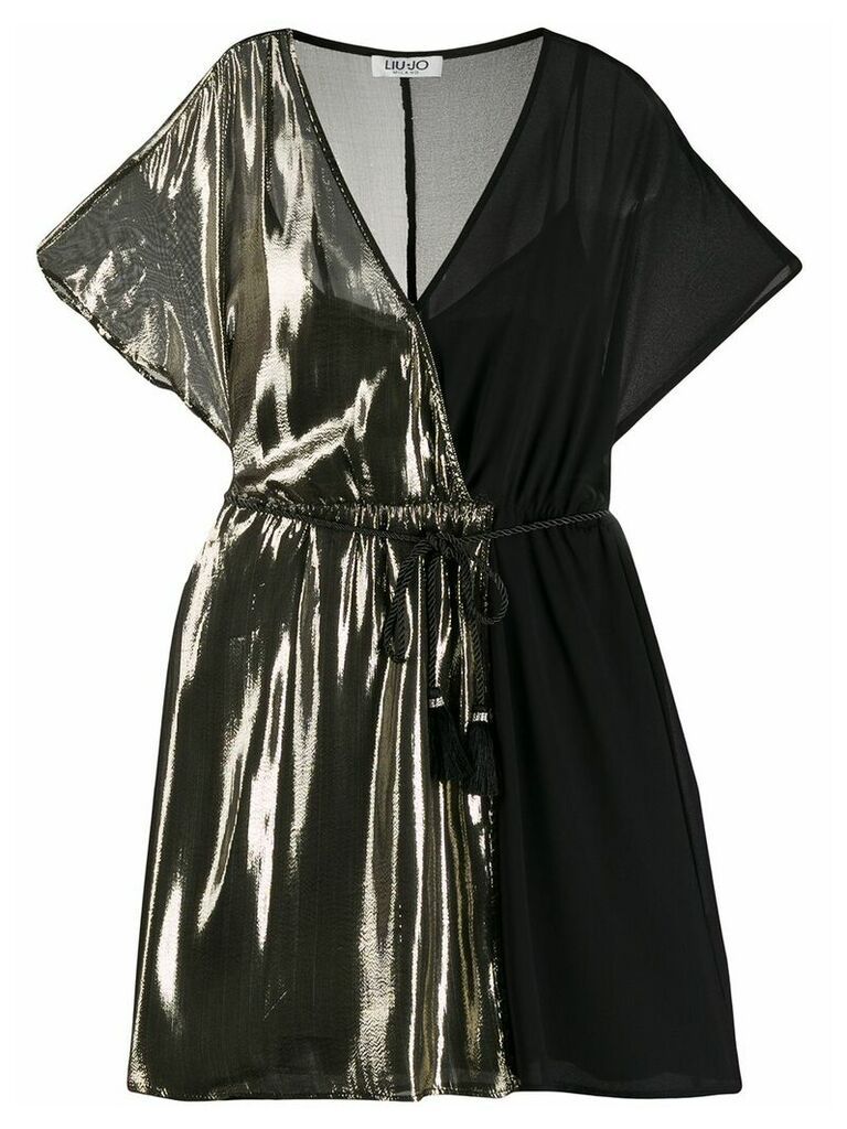 LIU JO two-tone wrap-around mini dress - Black