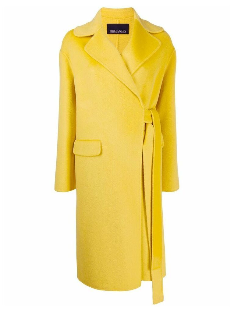 Ermanno Ermanno wrap front coat - Yellow
