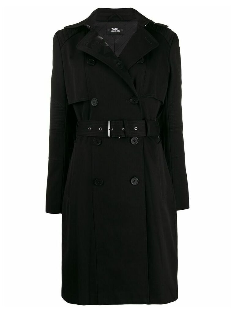 Karl Lagerfeld belted trench coat - Black