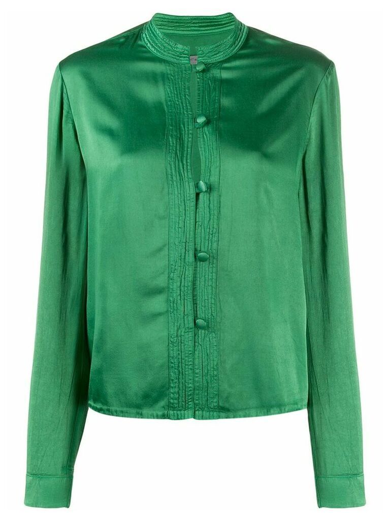 Raquel Allegra button-down long-sleeve blouse - Green