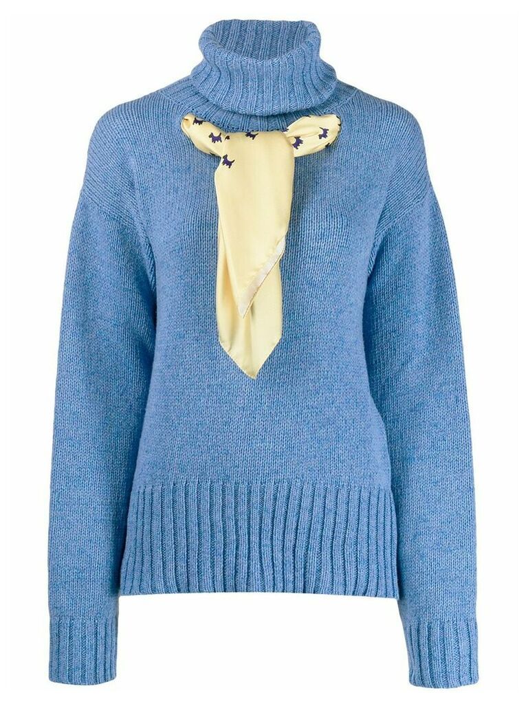 Jejia scarf-detail knit sweater - Blue