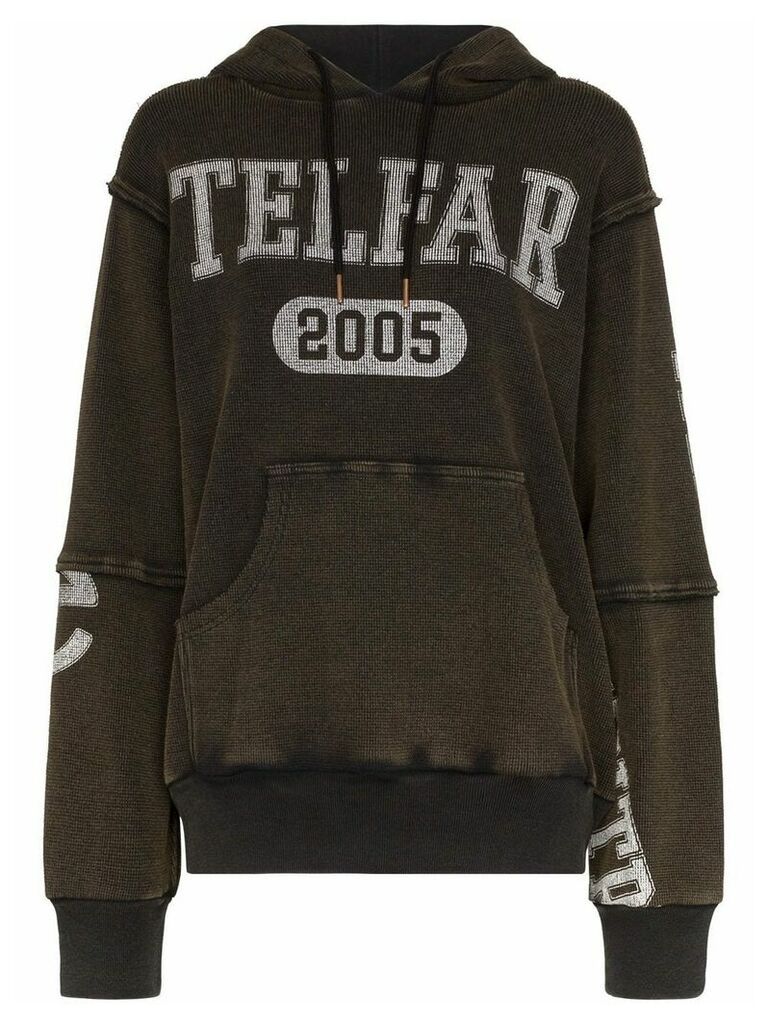 Telfar oversized logo print hoodie - Black