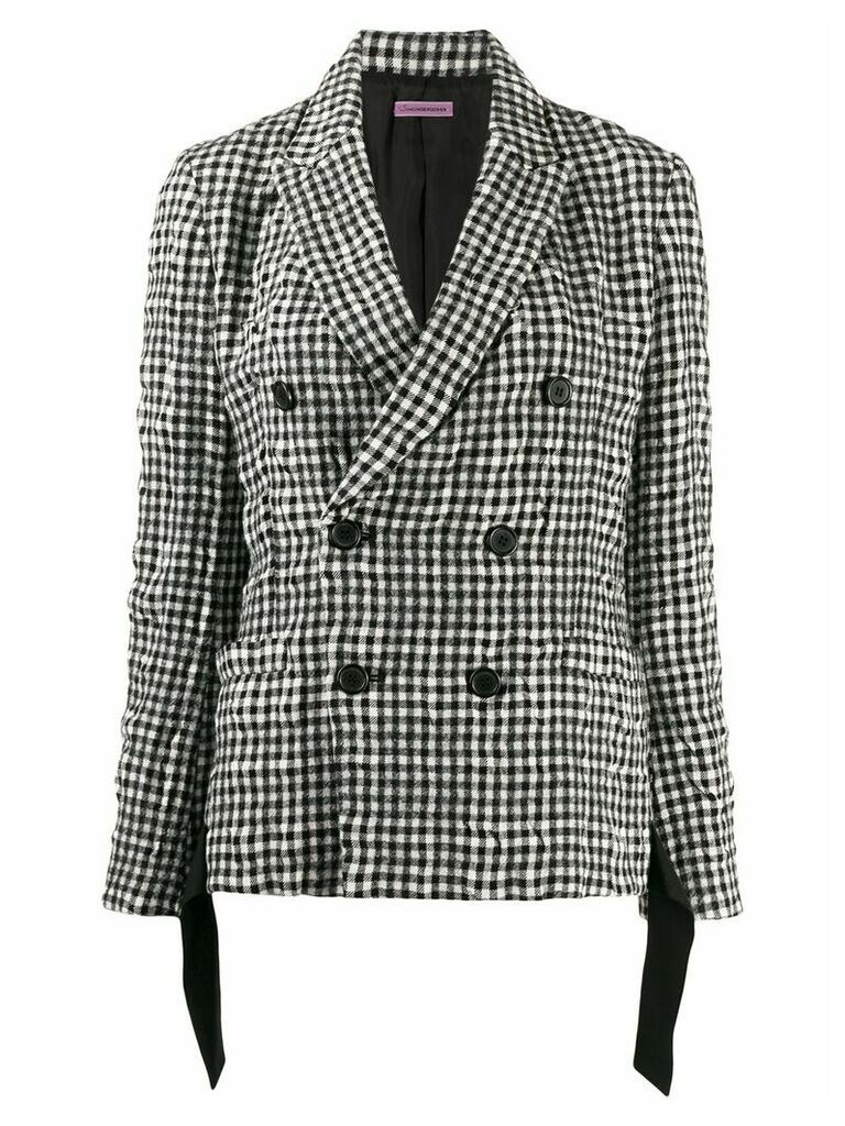 Sueundercover checked double breasted blazer - Black