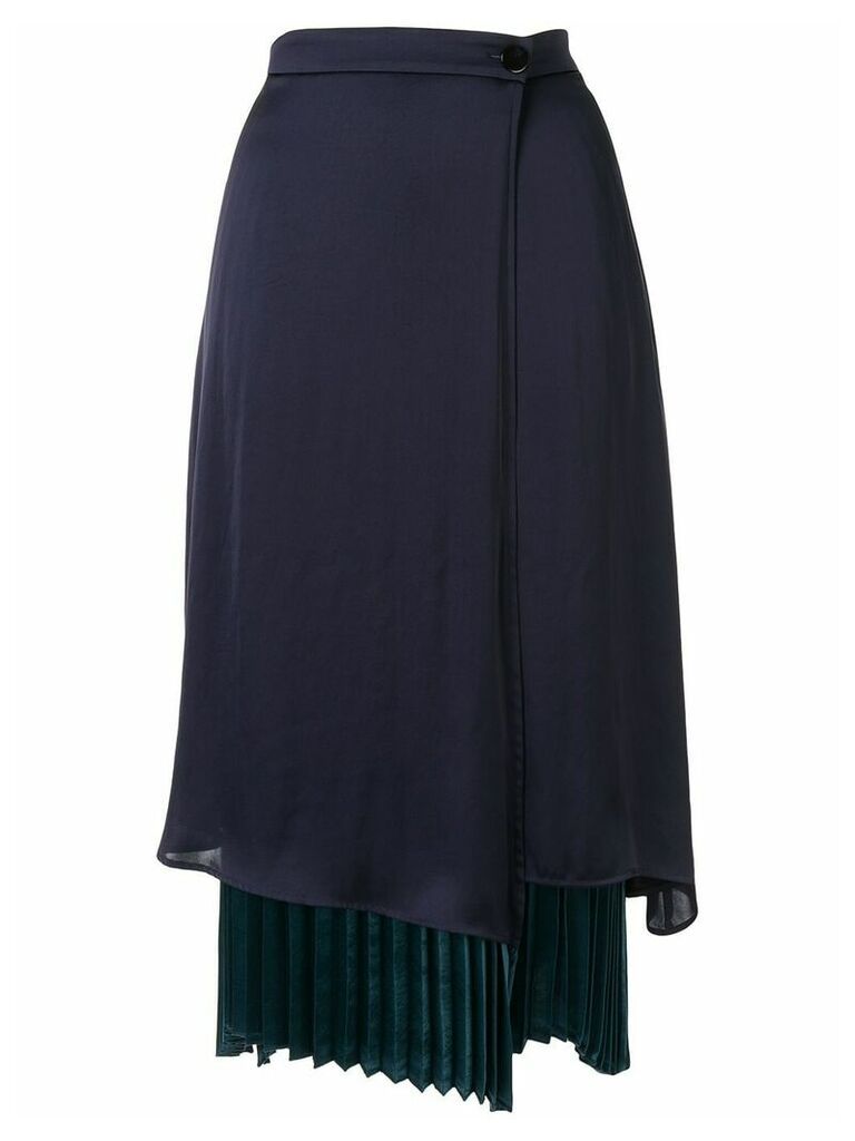 Loveless pleated layered skirt - Blue