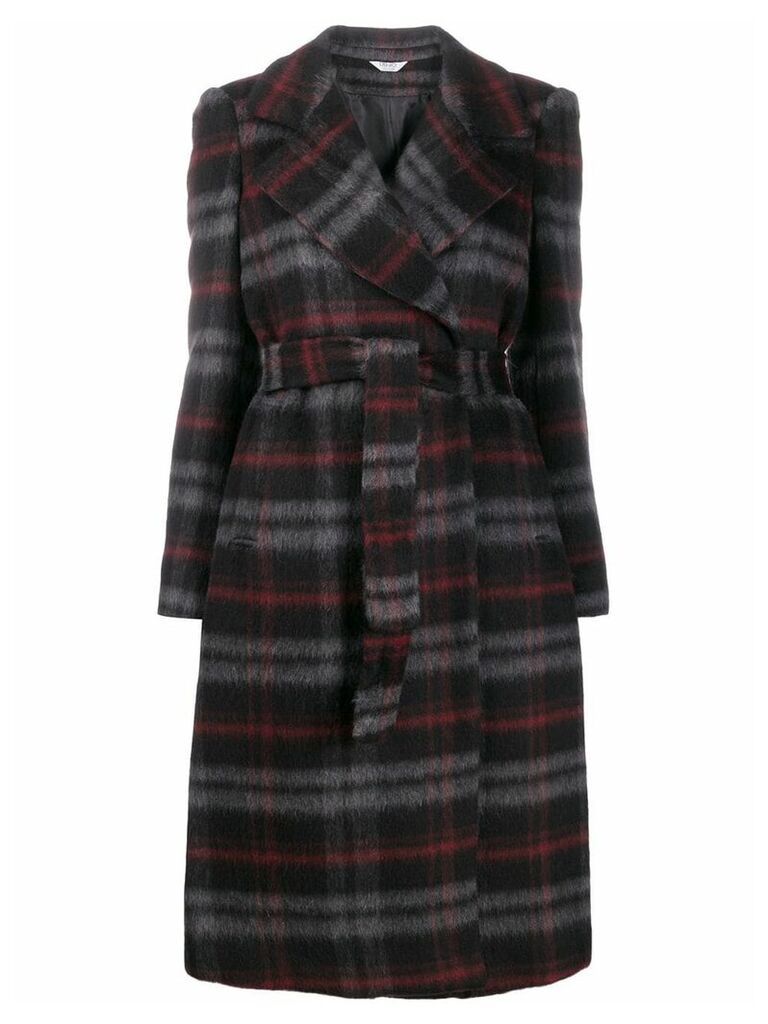LIU JO checked belted trench coat - Black