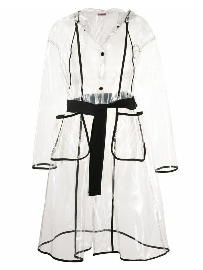Sueundercover belted hooded coat - White
