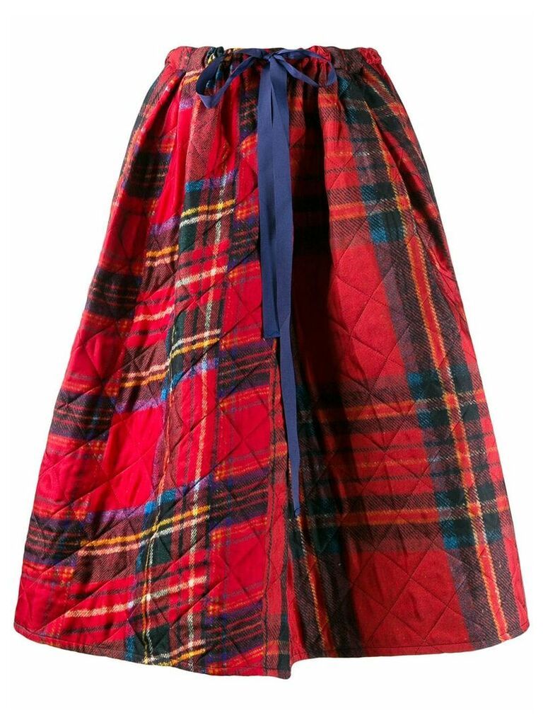 Pierre-Louis Mascia tartan pattern quilted skirt - Red