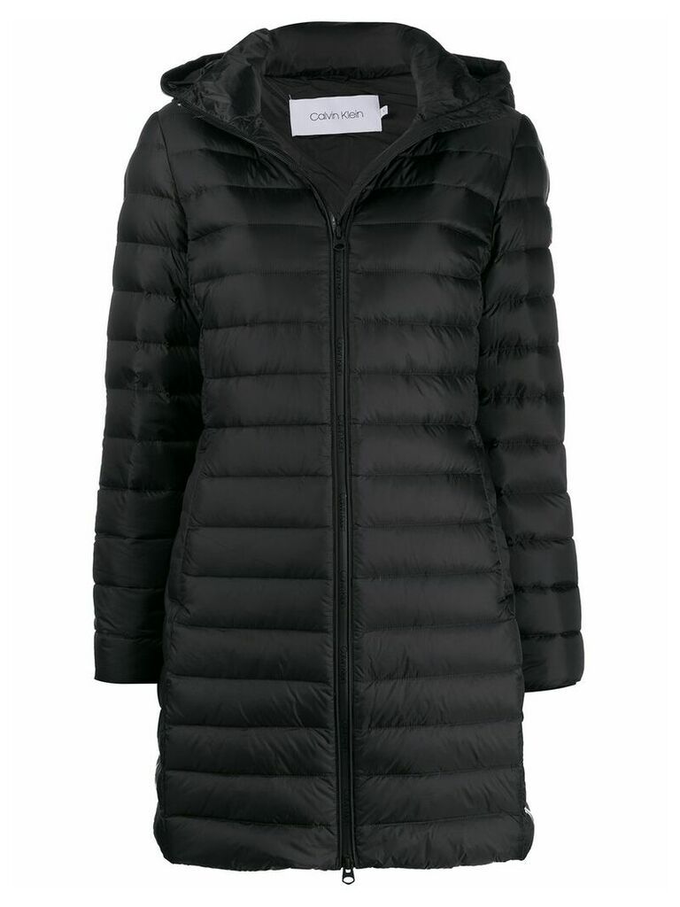 Calvin Klein quilted hooded coat - Black