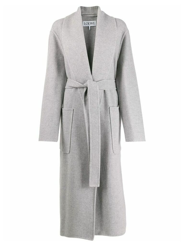 Loewe long belted coat - Grey