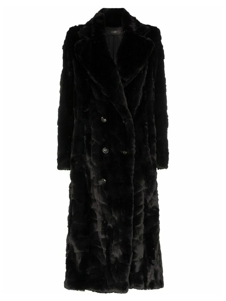 AMIRI double-breasted faux fur coat - Black