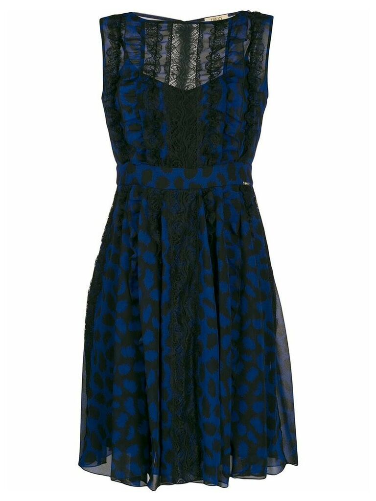 LIU JO animal-print lace-detail dress - Blue