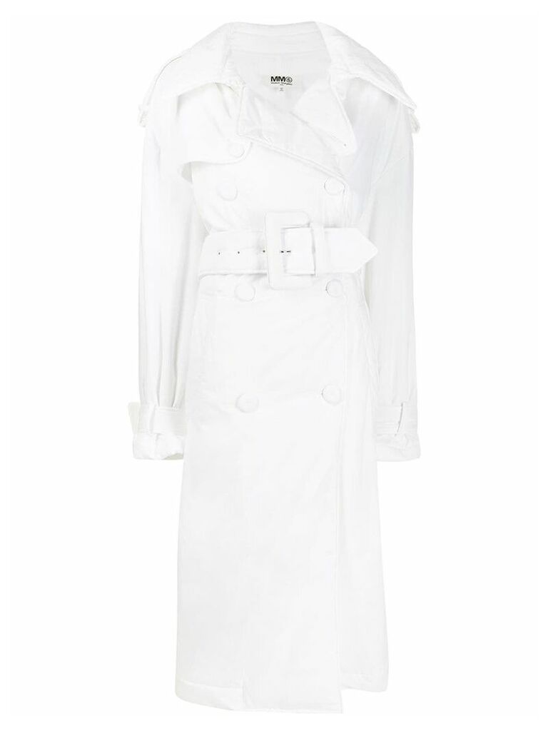 Mm6 Maison Margiela oversized belted coat - White