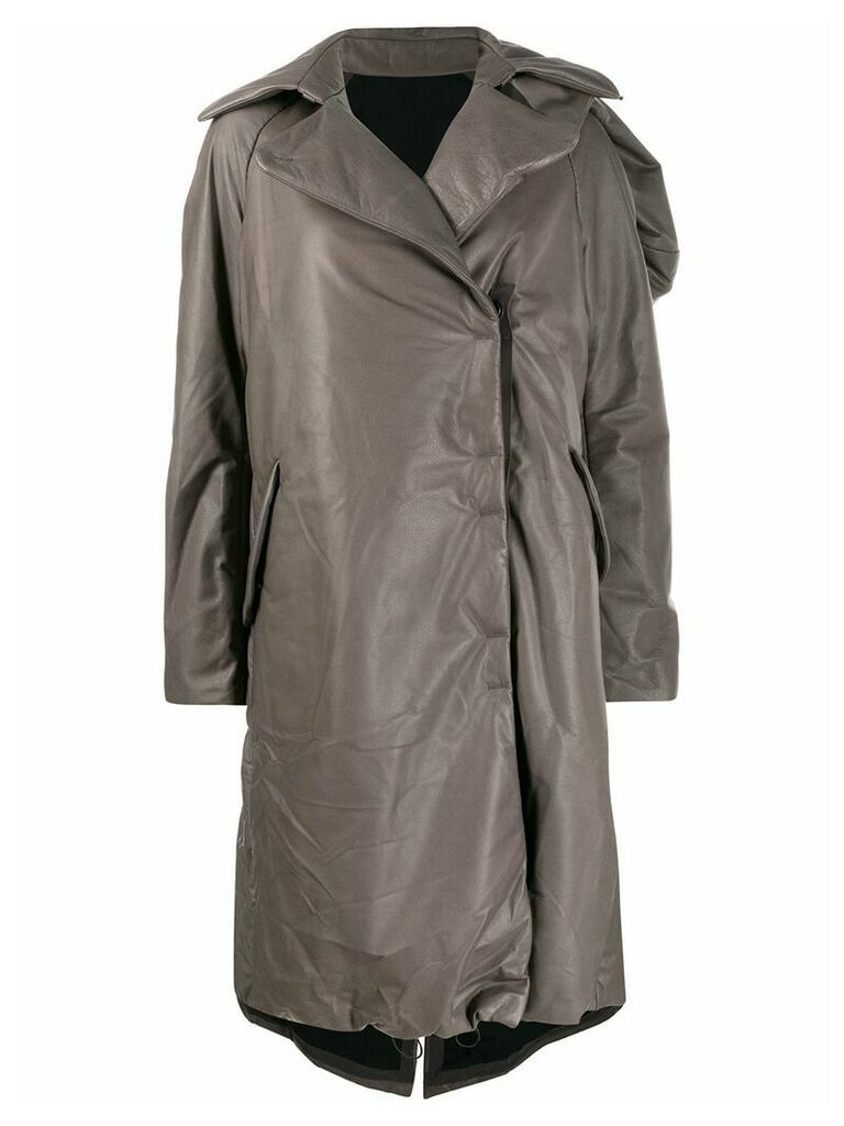 Isaac Sellam Experience concealed fastening leather trench - Grey