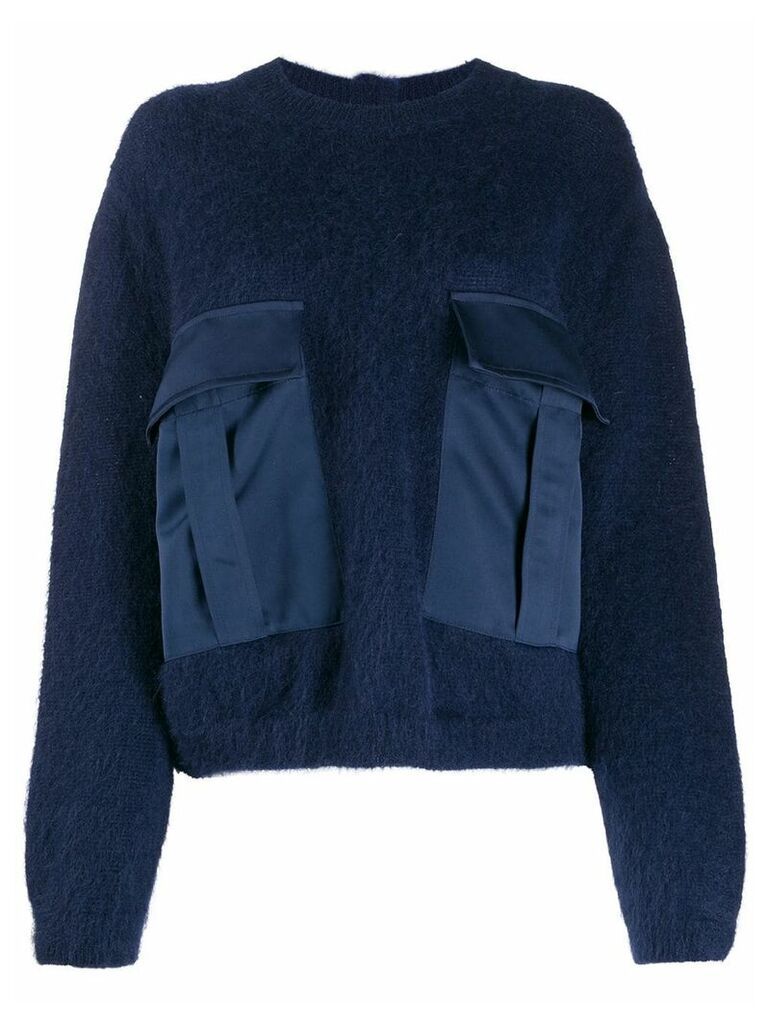 Semicouture oversized-pockets sweater - Blue