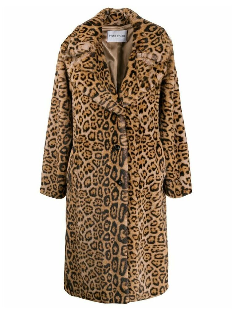 STAND STUDIO Fanny leopard print coat - NEUTRALS