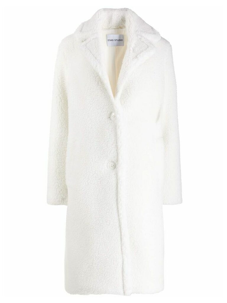 Stand Studio textured single breasted coat - White