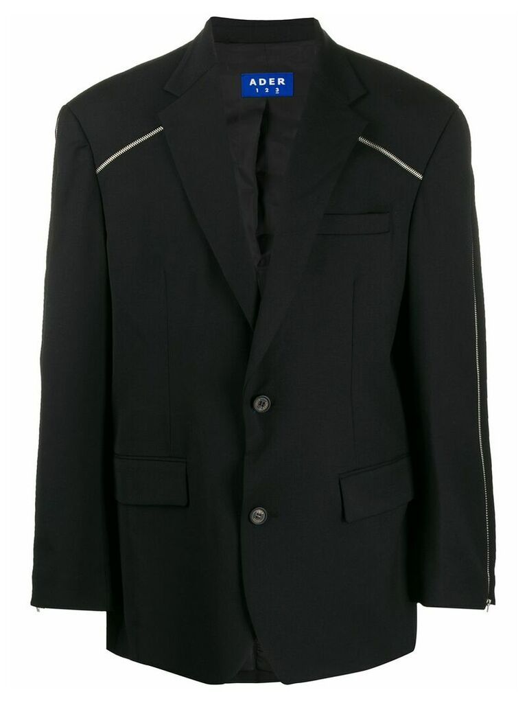 Ader Error zip detail oversized blazer - Black