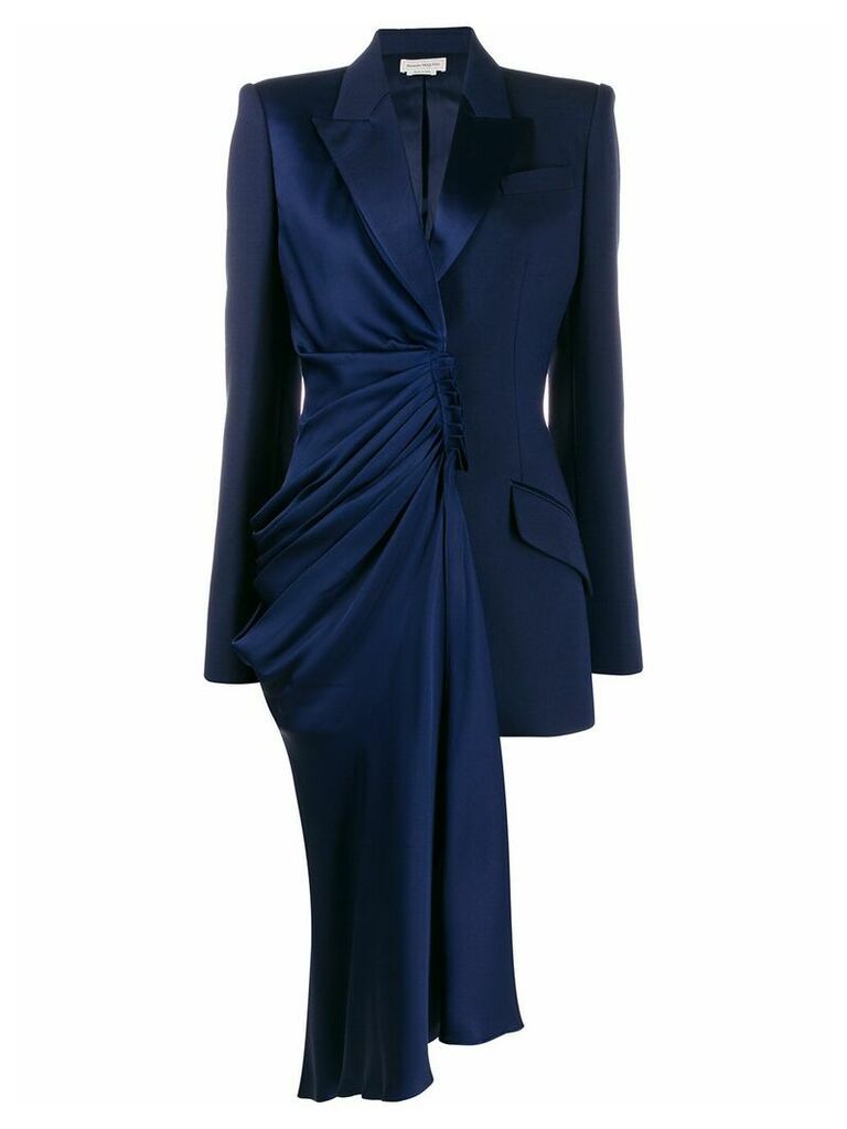 Alexander McQueen Selvedge draped blazer - 4012 BLUE