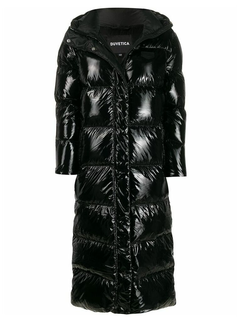 Duvetica long panelled padded coat - Black