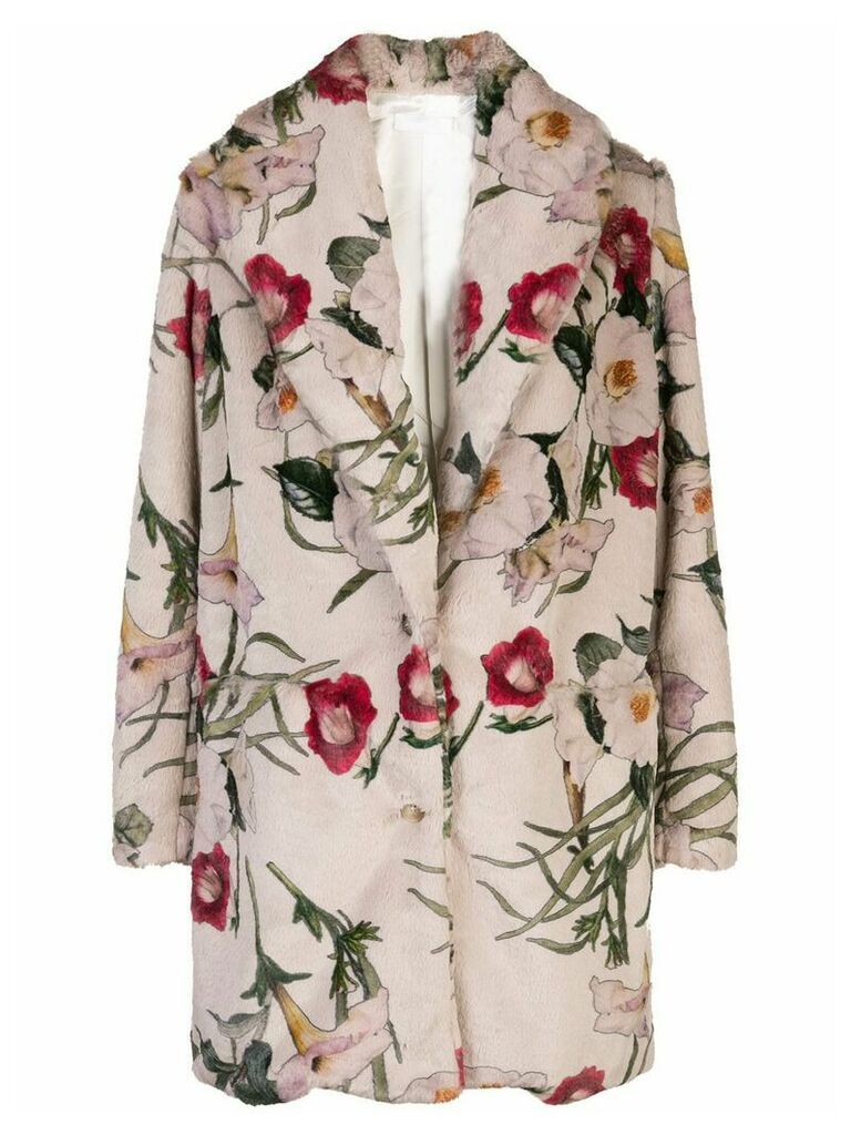 Suzanne Rae floral-print coat - Neutrals