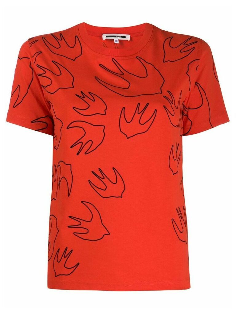 McQ Alexander McQueen Swallow print crewneck T-shirt - Red