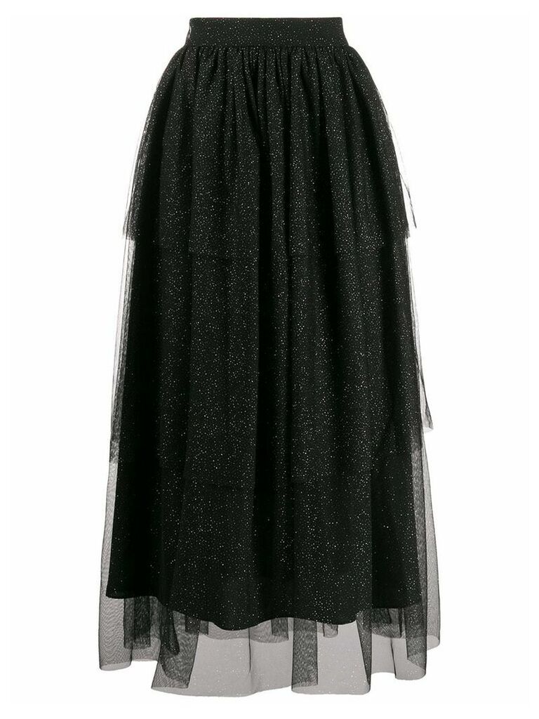 be blumarine high waisted tiered skirt - Black