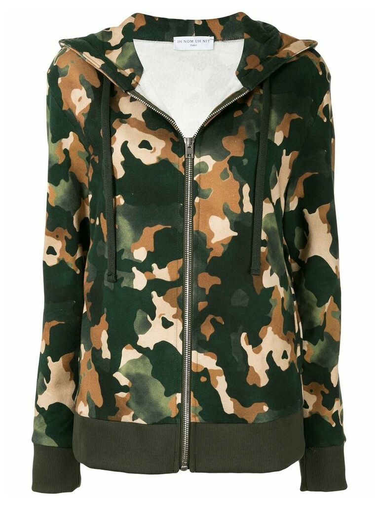 Ih Nom Uh Nit camouflage print hoodie - Green