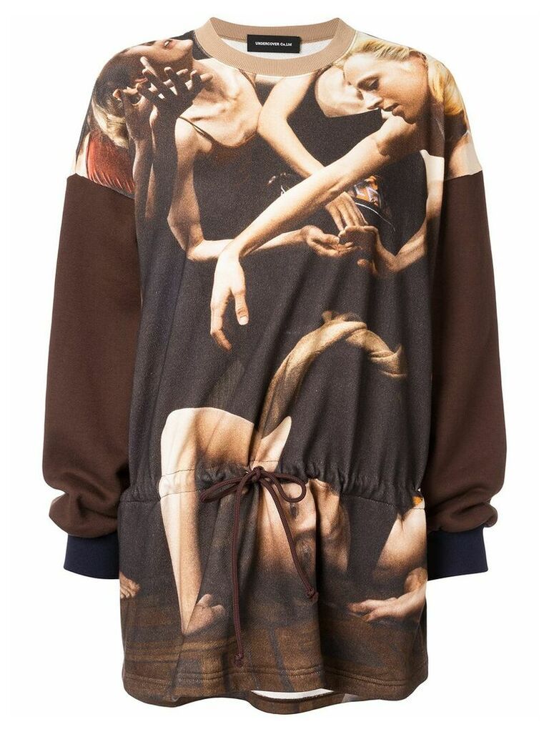 Undercover woman-print jumper dress - Brown