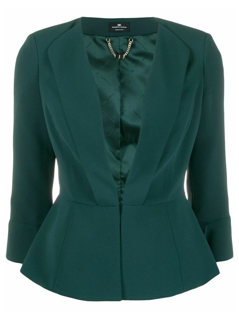 Elisabetta Franchi cinched waist peplum blazer - Green