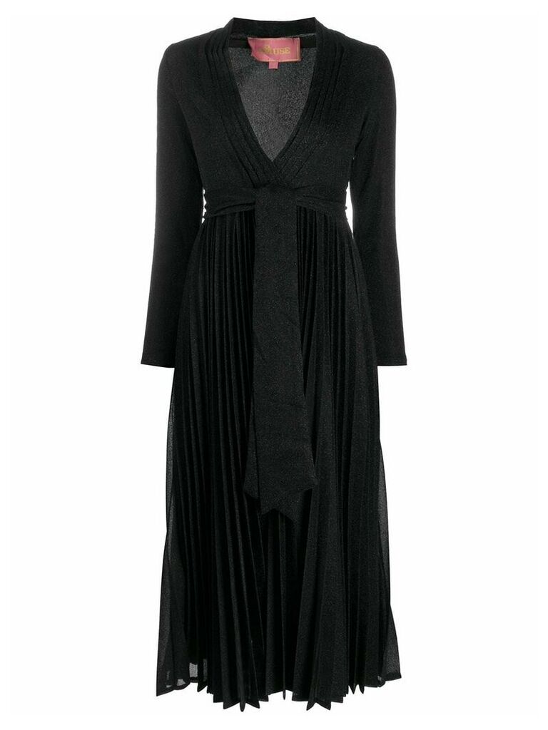 Amuse V-neck pleated dress - Black